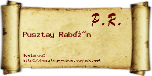 Pusztay Rabán névjegykártya